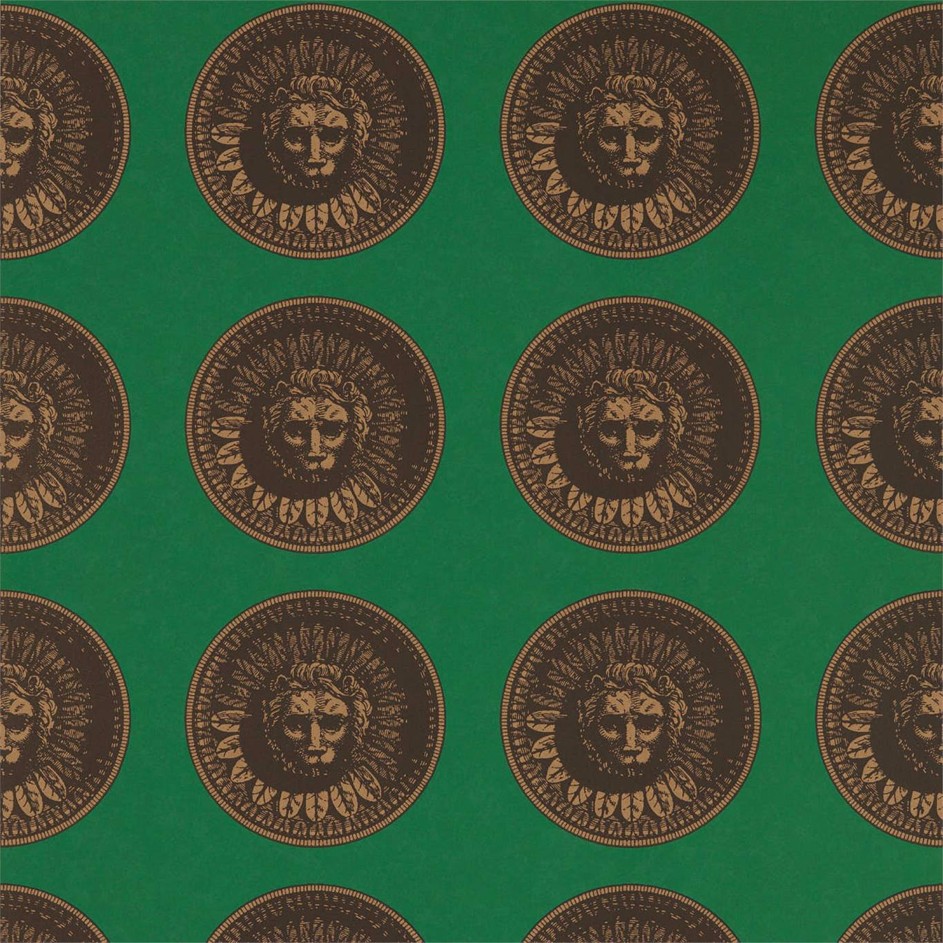 Medallion Wallpaper - Malachite/Gold - ZPLW312974 - Zoffany - Premier Wallcovering