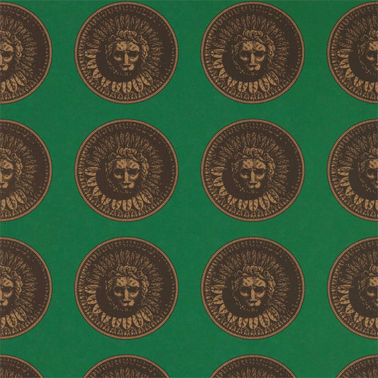 Medallion Wallpaper - Malachite/Gold - ZPLW312974 - Zoffany - Premier Wallcovering