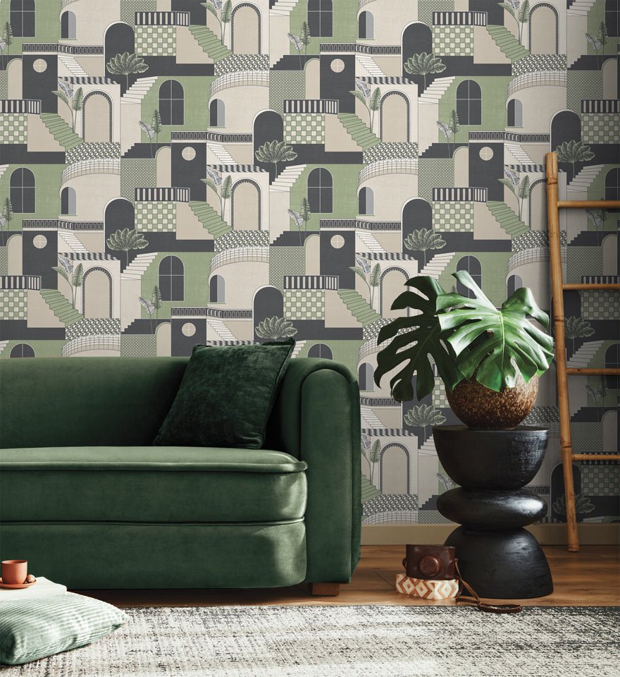 Medina Wallpaper - Green - Holden Décor - 13100 - Premier Wallcovering