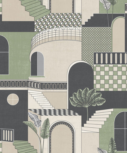 Medina Wallpaper - Green - Holden Décor - 13100 - Premier Wallcovering