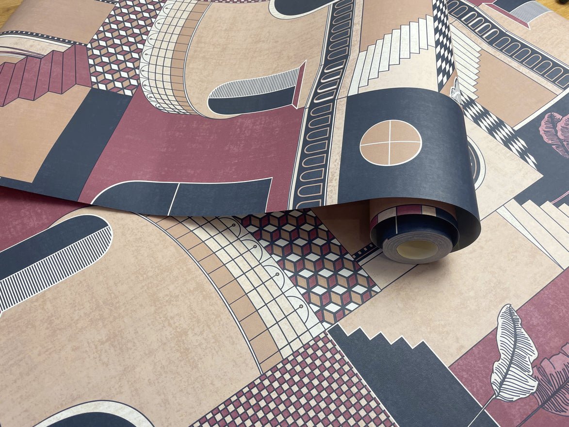 Medina Wallpaper - Red/Navy - Holden Décor - 13103 - Premier Wallcovering