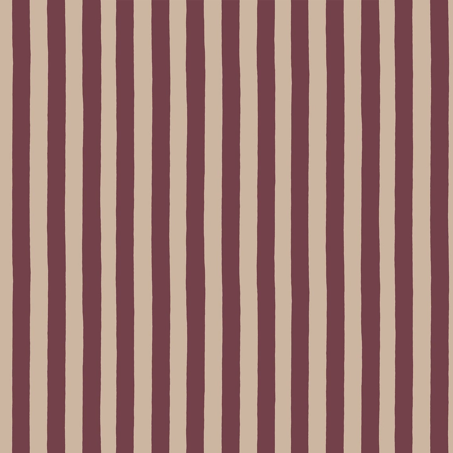 Medium Hand Painted Stripe Wallpaper - Red Current and Shiitake - Josephine Munsey - MHP-063-066 - Premier Wallcovering
