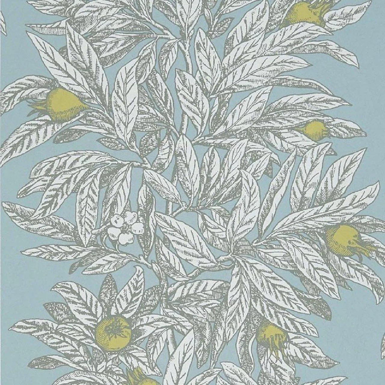 Medlar Wallpaper - Sky/Chartreuse - Osborne & Little - W7458-03 - Premier Wallcovering