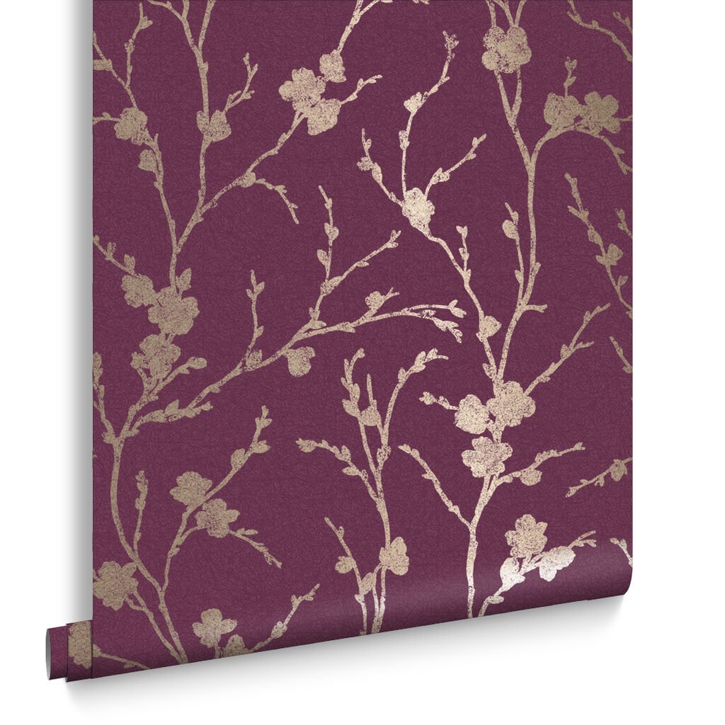 Meiying Wallpaper - Mauve - Graham & Brown - 105918 - Premier Wallcovering