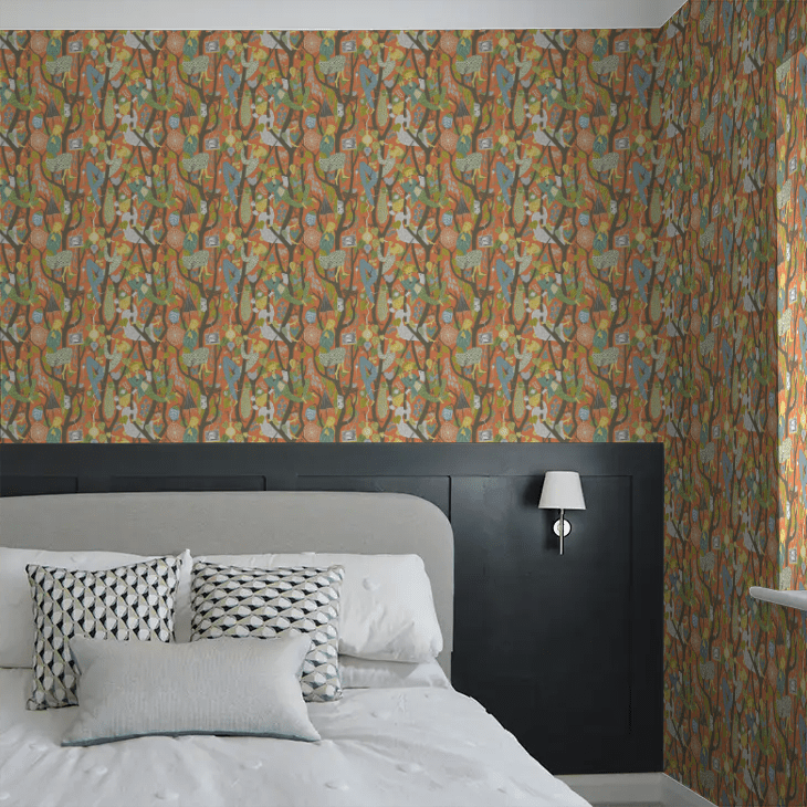Melodi Wallpaper - Orange - Boråstapeter - 1755 - Premier Wallcovering
