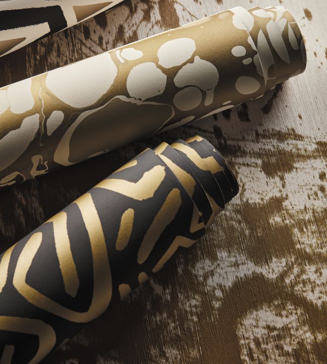 Melodic Wallpaper - Gold/Black Earth - HQN2112829 - Harlequin - Premier Wallcovering