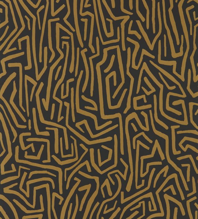 Melodic Wallpaper - Gold/Black Earth - HQN2112829 - Harlequin - Premier Wallcovering