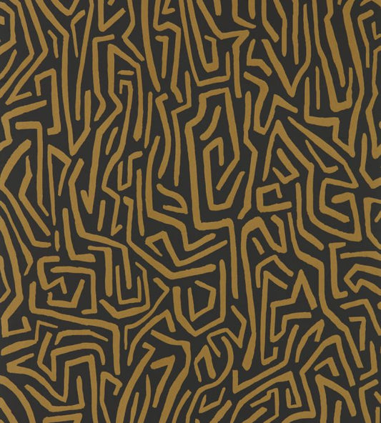Melodic Wallpaper - Gold/Black Earth - HQN2112829 - Harlequin - Premier Wallcovering