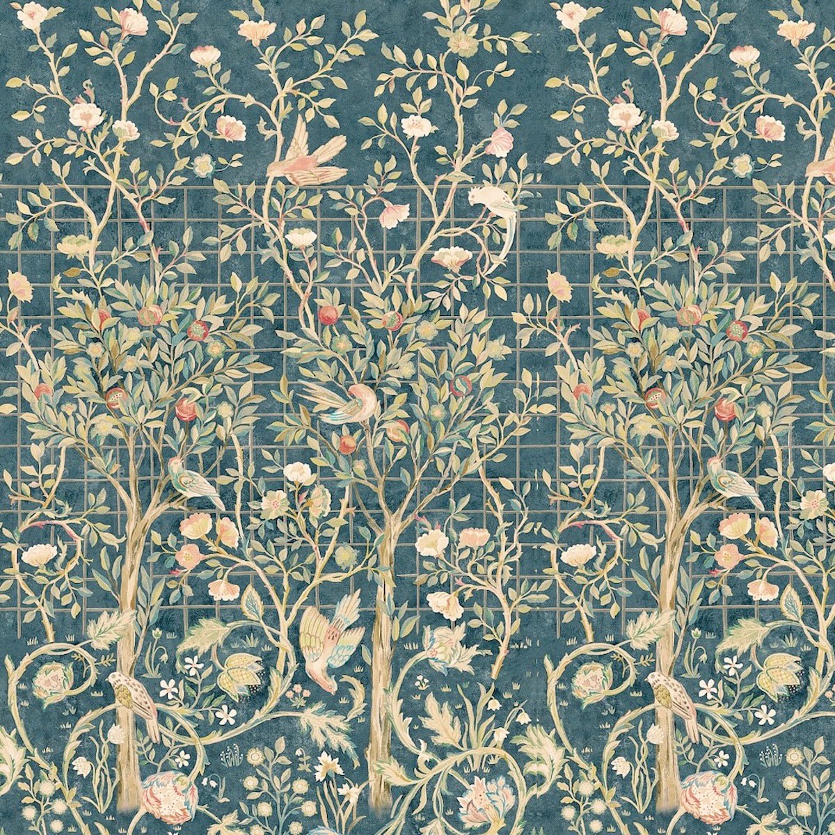Morris Collections - 1052 - Melsetter Wide Width Wallpaper - Panel - Ink - Premier Wallcovering