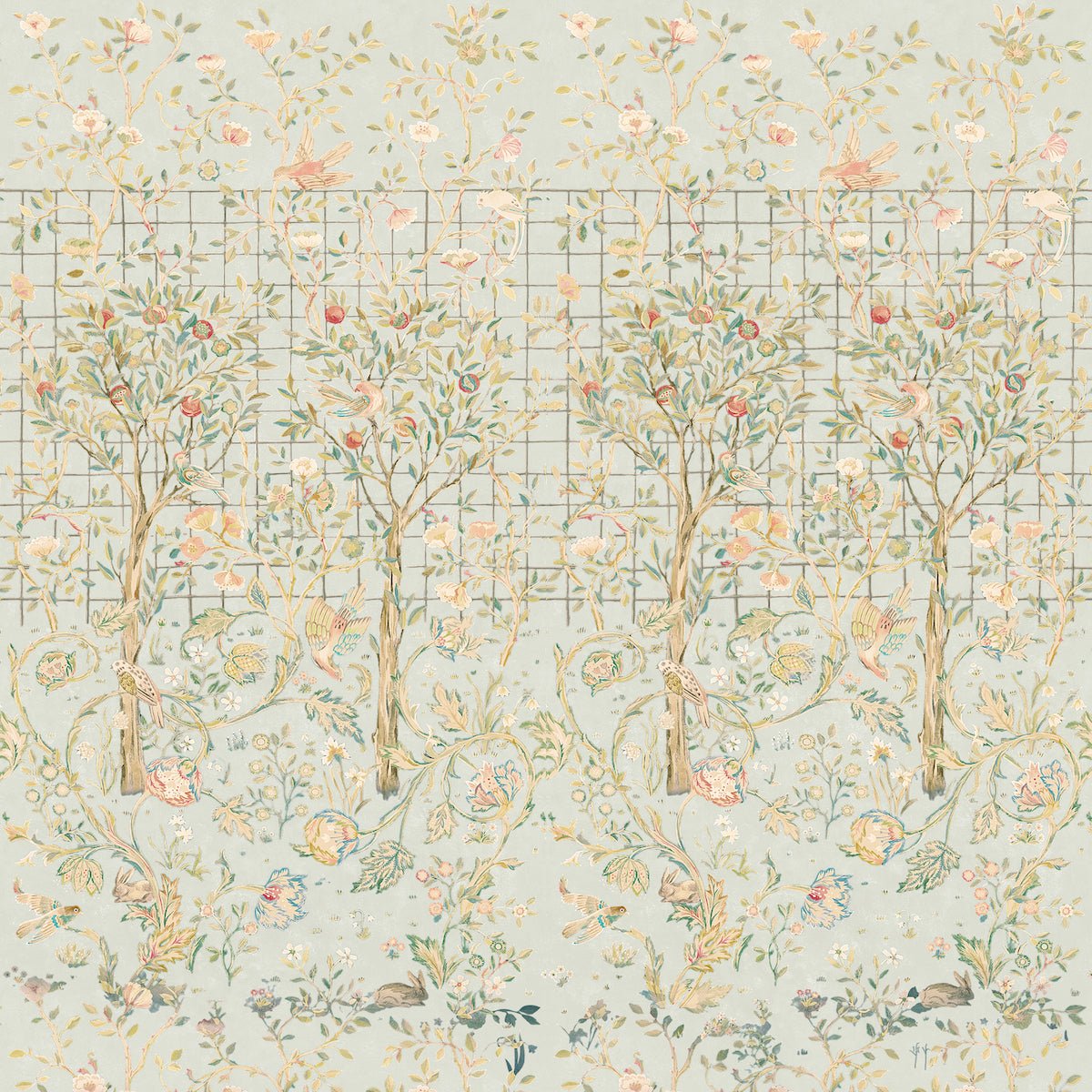 Morris Collections - 1053 - Melsetter Wide Width Wallpaper - Panel - Grey - Premier Wallcovering