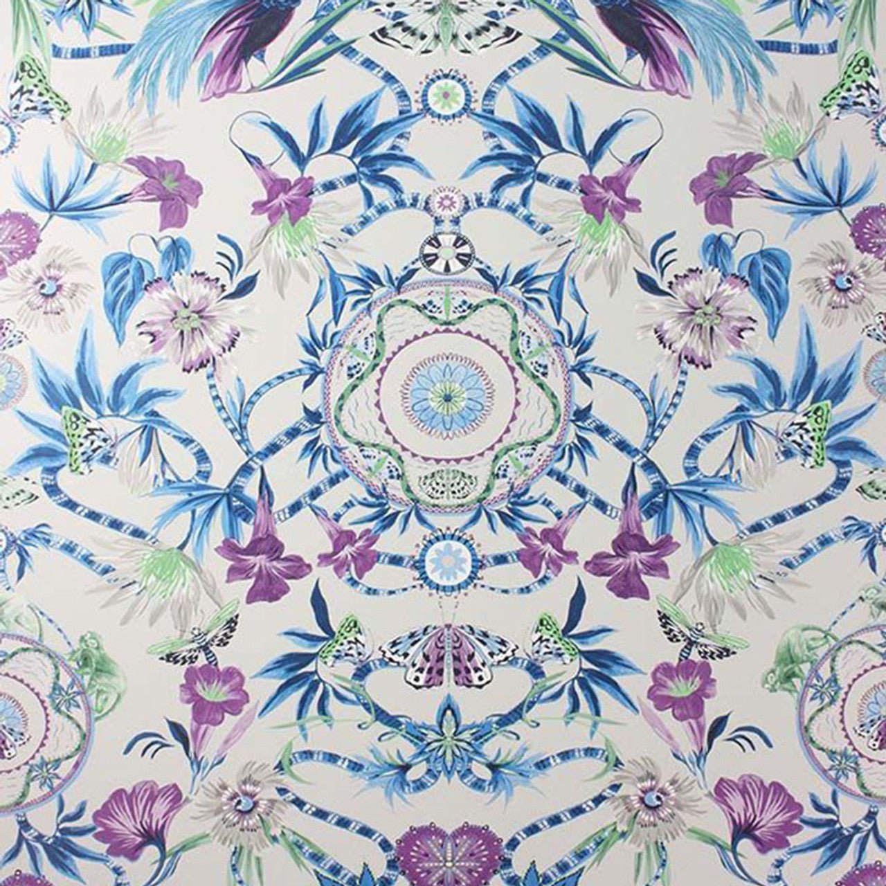 Menagerie Wallpaper - Persian Blue/Lilac - Matthew Williamson - W6950-02 - Premier Wallcovering