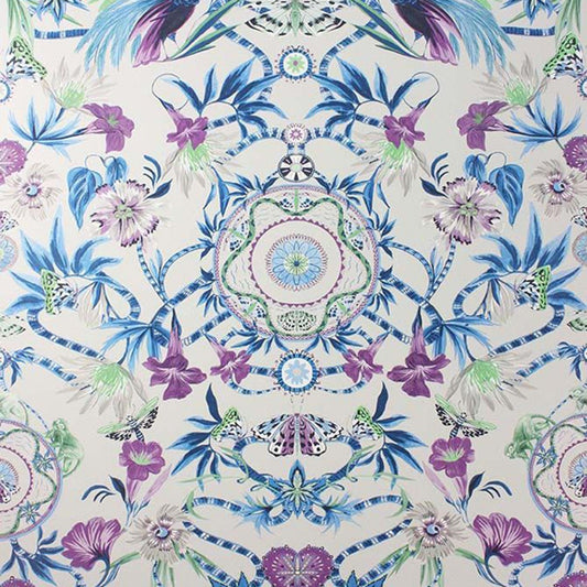 Menagerie Wallpaper - Persian Blue/Lilac - Matthew Williamson - W6950-02 - Premier Wallcovering