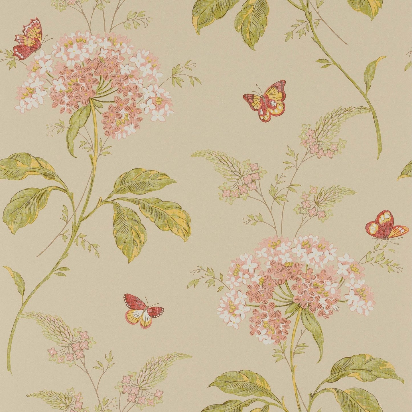Messina Wallpaper - Pink/Green - Colefax & Fowler - 07132/04 - Premier Wallcovering