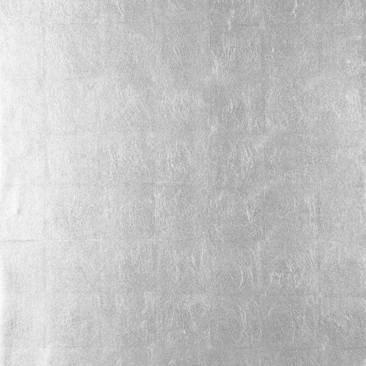 Metal Leaf Wallpaper - Metallic Silver - Thibaut - T41010 - Premier Wallcovering