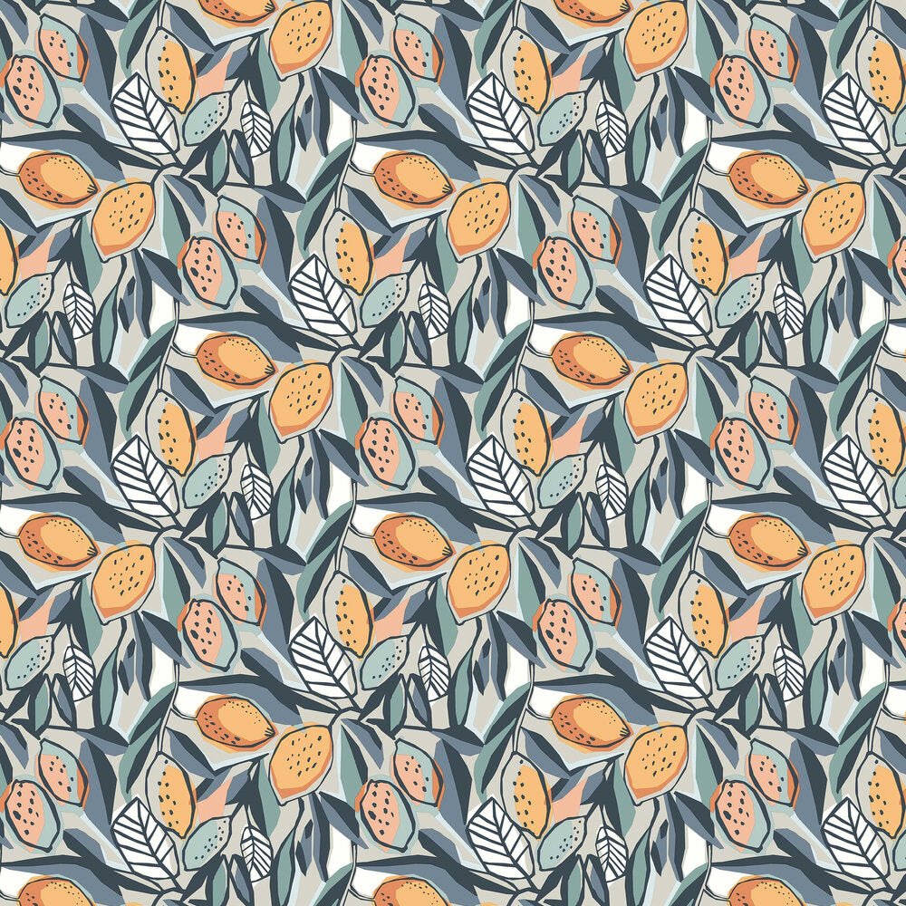 Meyer Wallpaper - Grey / Tangerine - A Street Prints - FD26421 - Premier Wallcovering
