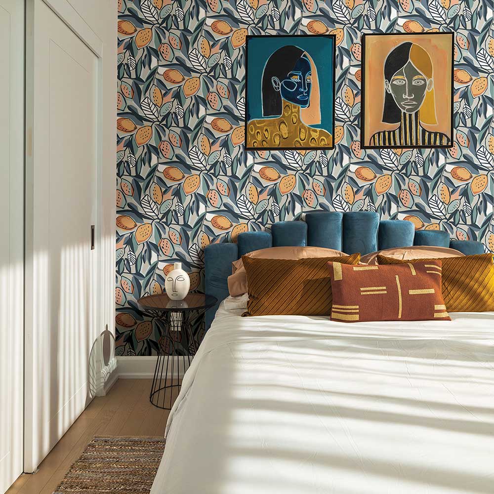 Meyer Wallpaper - Grey / Tangerine - A Street Prints - FD26421 - Premier Wallcovering