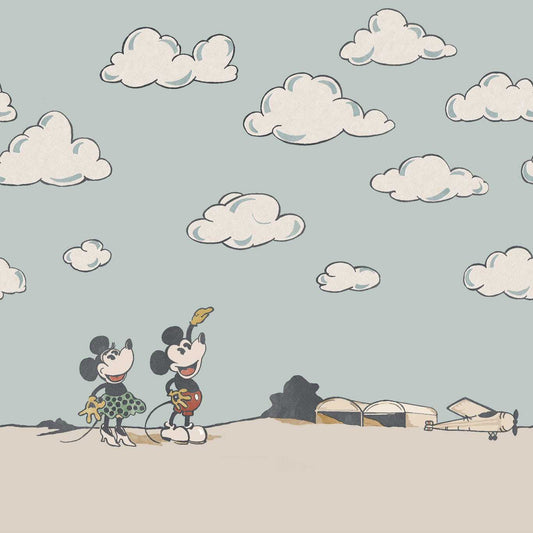 Mickey In The Clouds Wallpaper - Sea Salt - DDIW217292 - Sanderson - Premier Wallcovering