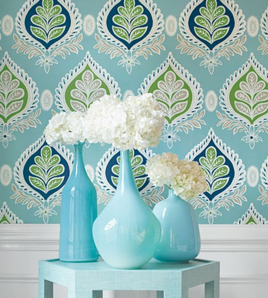 Midland Wallpaper - Pink & Coral - Thibaut - T24315 - Premier Wallcovering