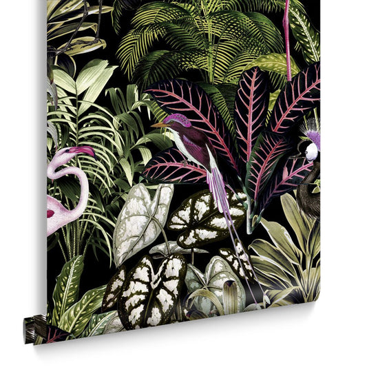 Midnight Tropic Wallpaper - Multi - Graham & Brown - 112193 - Premier Wallcovering