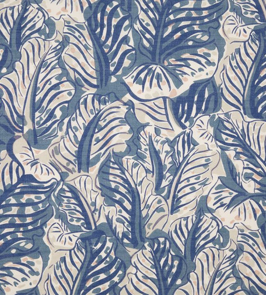 Millie Feuilles Performance Fabric - Blue - Christopher Farr Cloth - CF11512 - 01 - Premier Wallcovering