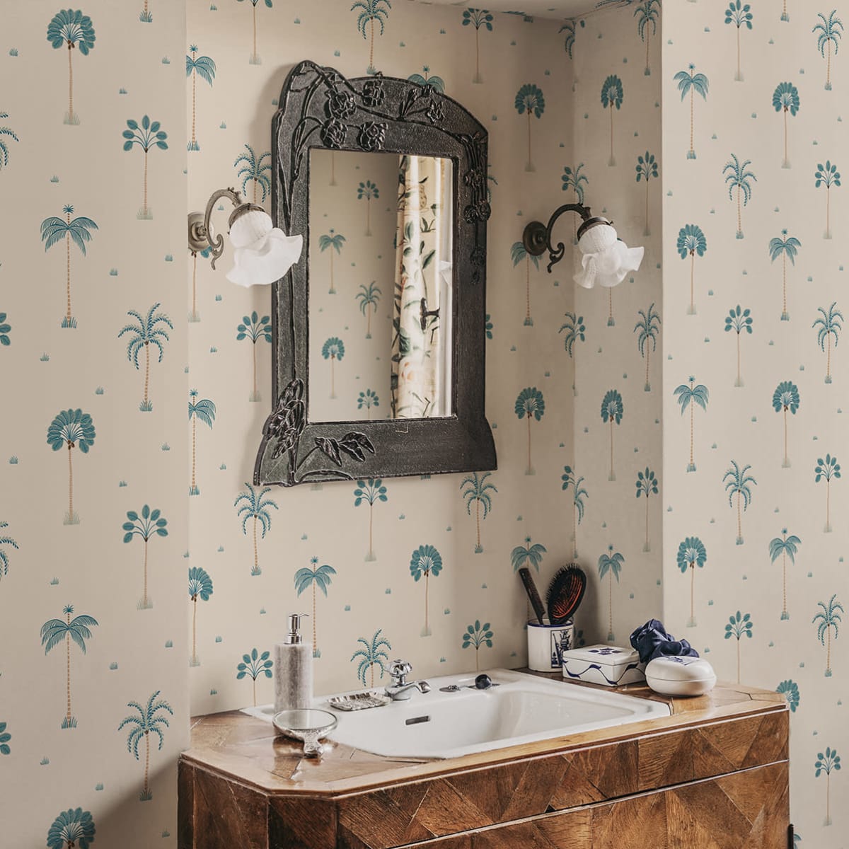 Milo Wallpaper - Misty Blue - Sandberg - S10437 - Premier Wallcovering