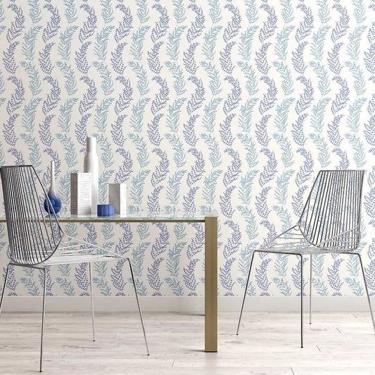 Mimosa Trail Wallpaper - Blue - Ohpopsi - JRD50110W - Premier Wallcovering