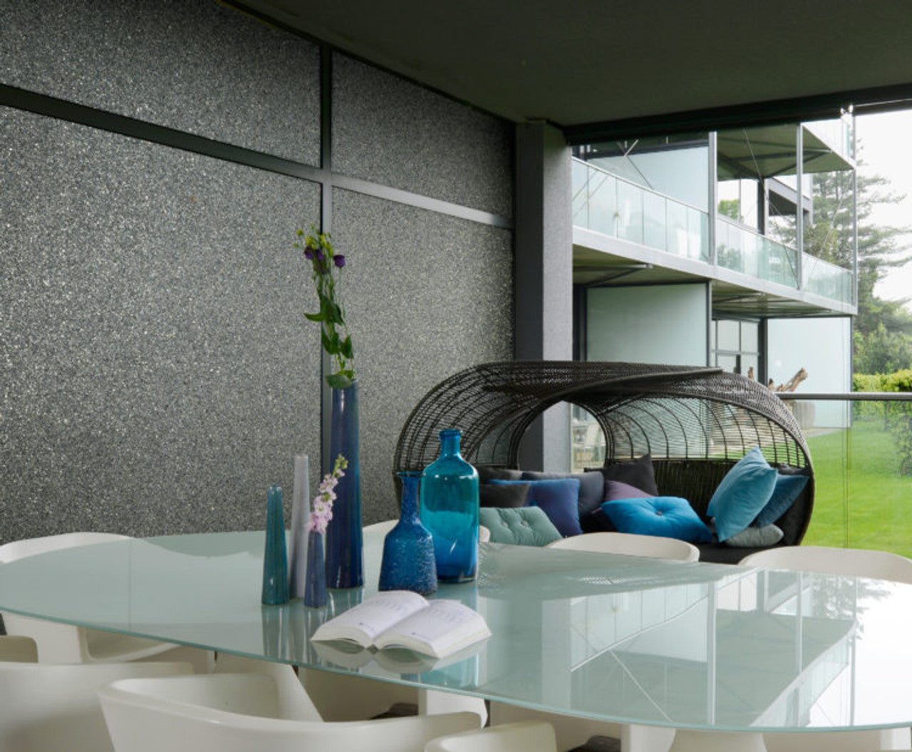 Minerals Mica Textured Wallpaper - Navy - Omexco - MIN3311 - Premier Wallcovering