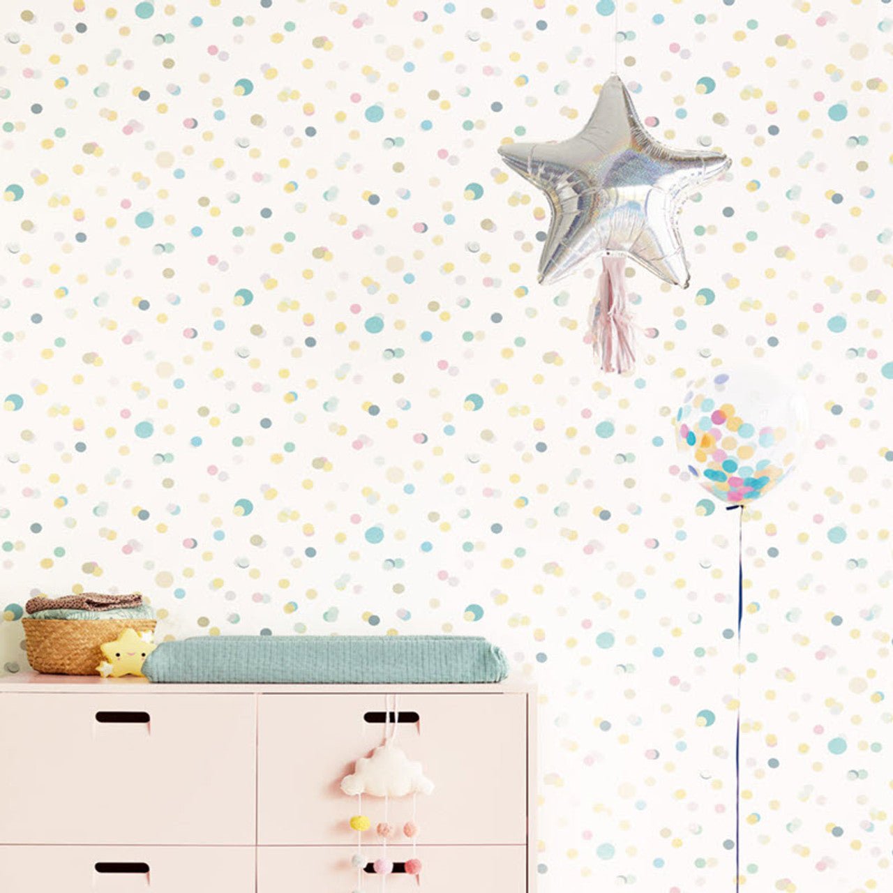 Mini Me Dots Wallpaper - Multi / Beige - Eijffinger - 399001 - Premier Wallcovering