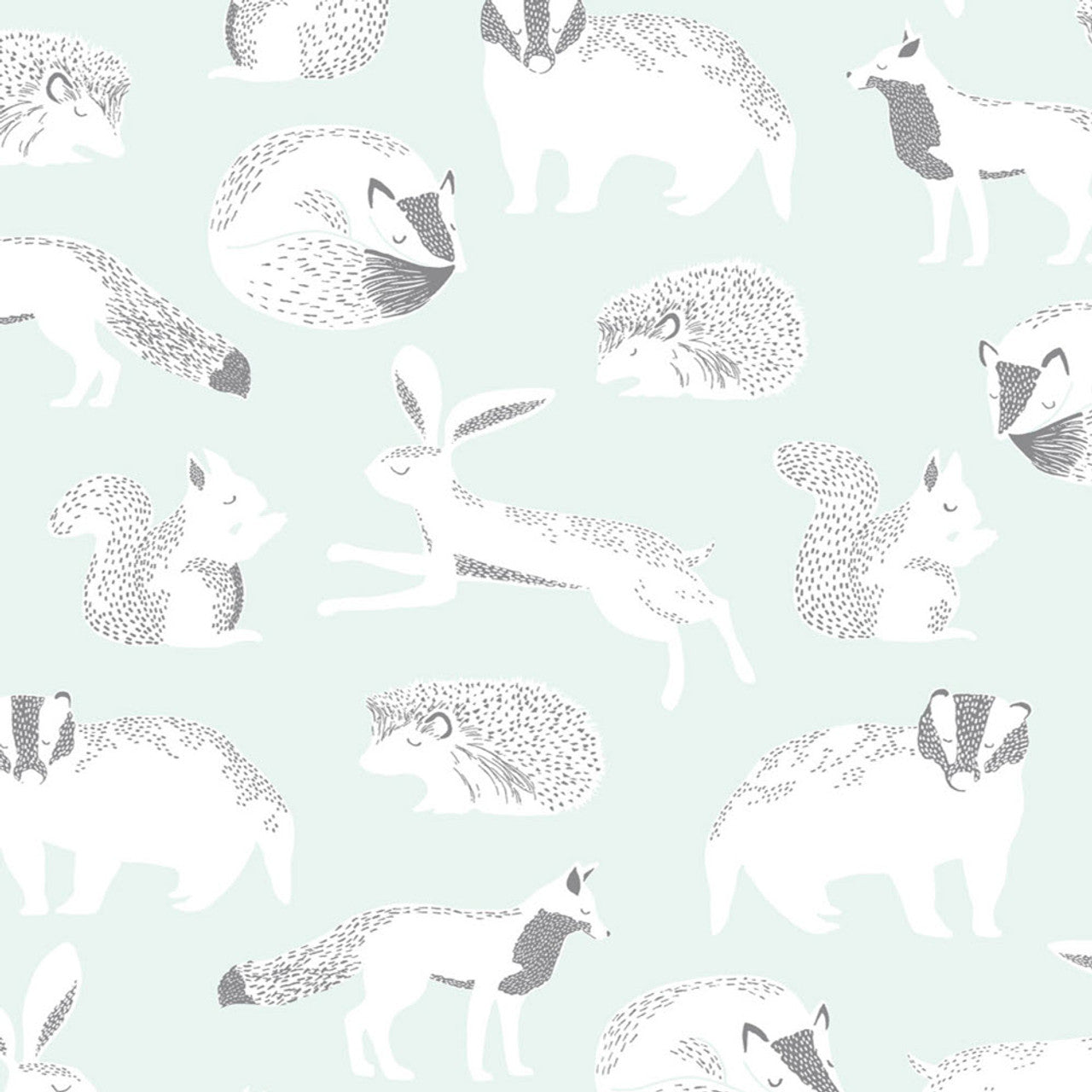 Mini Me Forest Animals Wallpaper - White - Eijffinger - 399061 - Premier Wallcovering