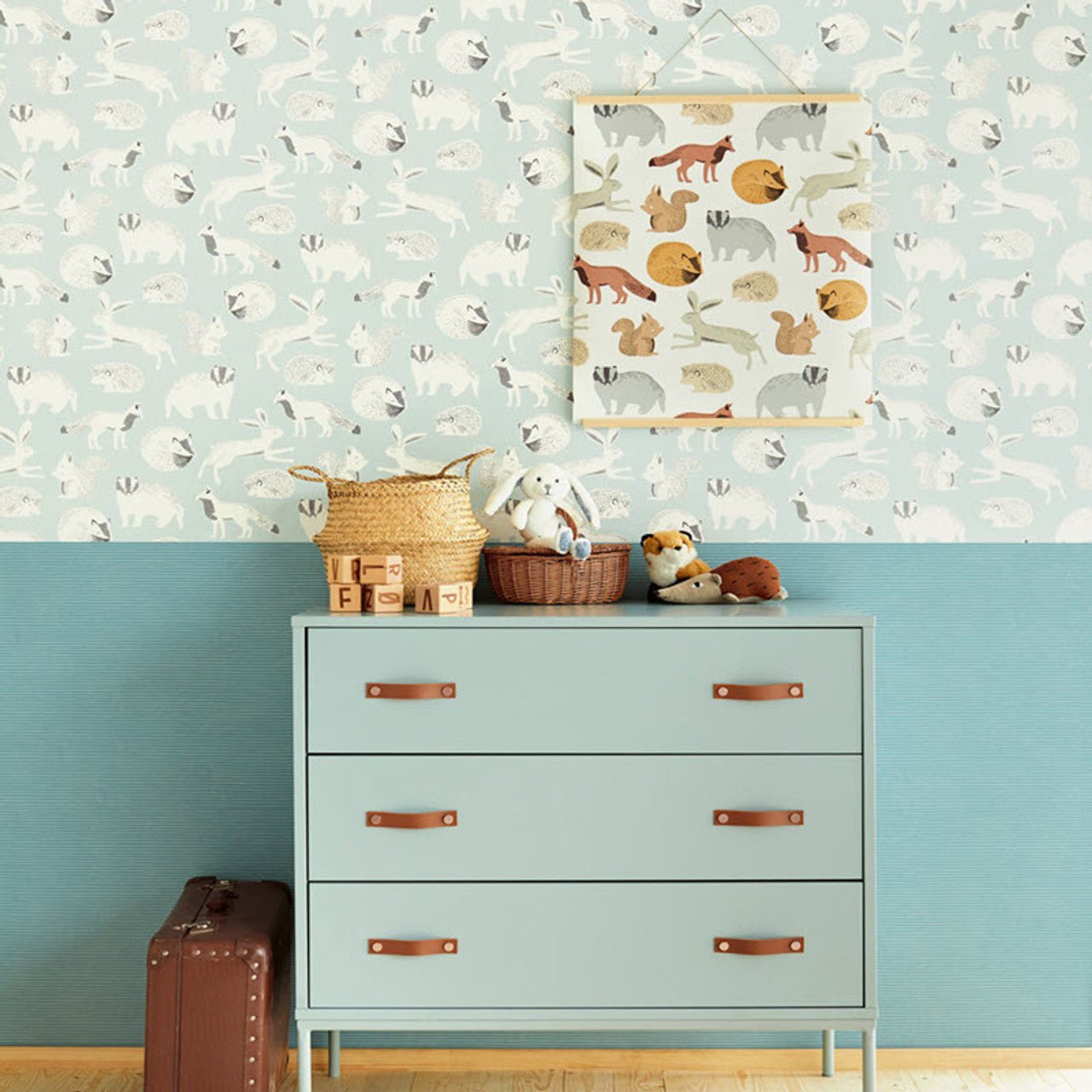 Mini Me Forest Animals Wallpaper - White - Eijffinger - 399061 - Premier Wallcovering