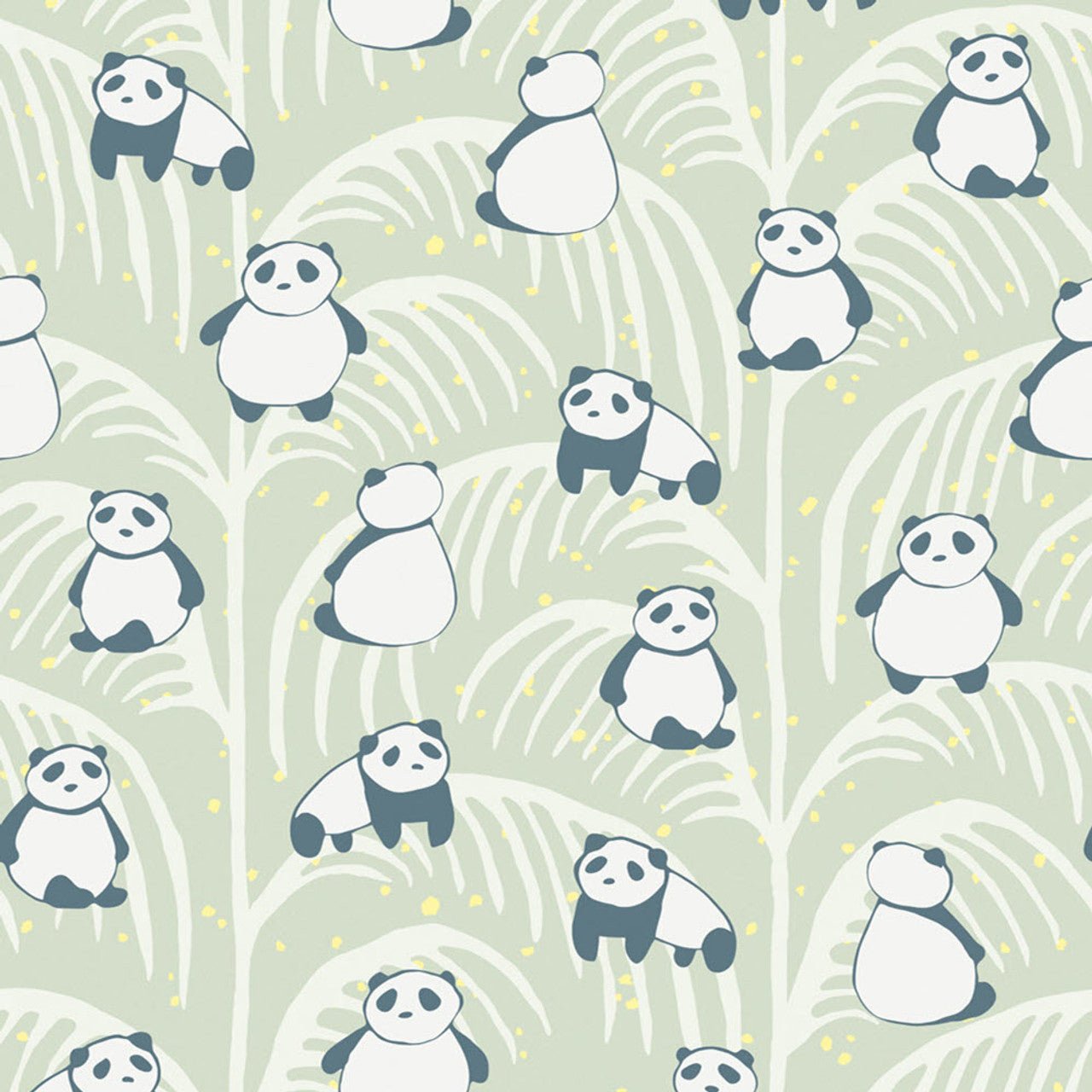 Mini Me Panda Palm Wallpaper - Teal - Eijffinger - 399120 - Premier Wallcovering