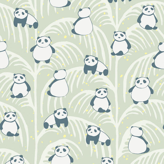 Mini Me Panda Palm Wallpaper - Teal - Eijffinger - 399120 - Premier Wallcovering