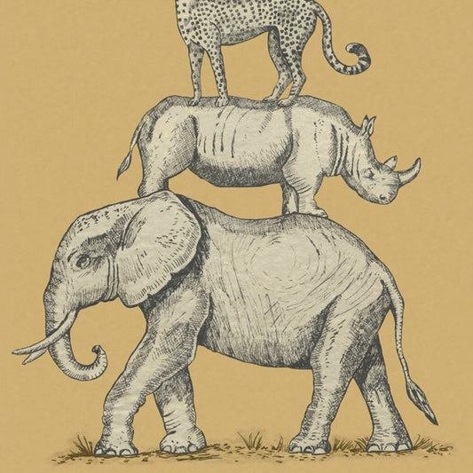 Mini Me Safari Stack Mural Wallpaper - Ochre - Eijffinger - 399112 - Premier Wallcovering
