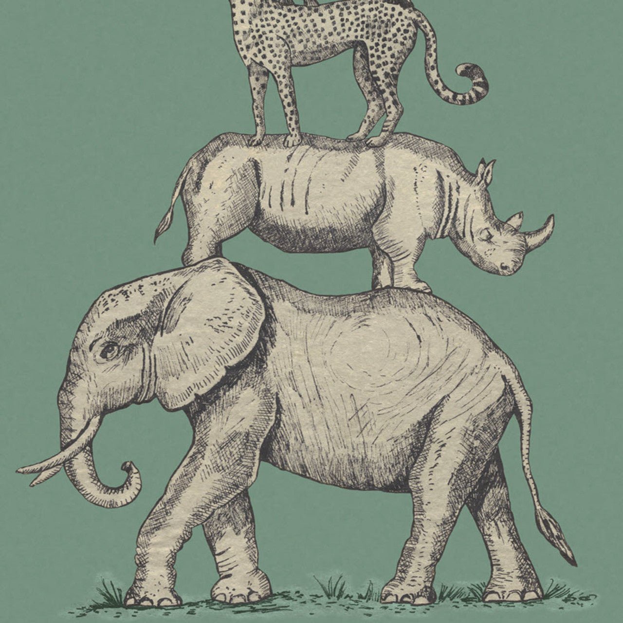 Mini Me Safari Stack Mural Wallpaper - Green - Eijffinger - 399113 - Premier Wallcovering