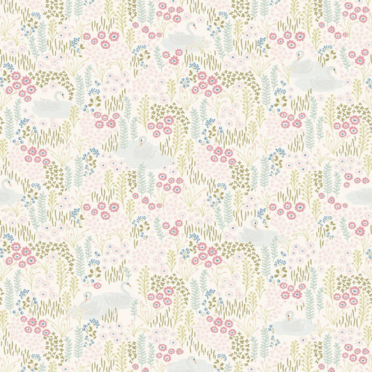 Mini Me Vintage Swans Mural Wallpaper - Multi - Eijffinger - 399118 - Premier Wallcovering