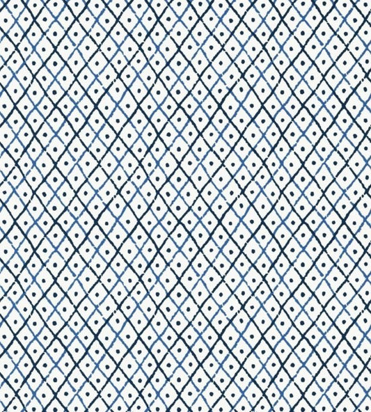Mini Trellis Wallpaper - Blue - AT78750 - Anna French - Premier Wallcovering