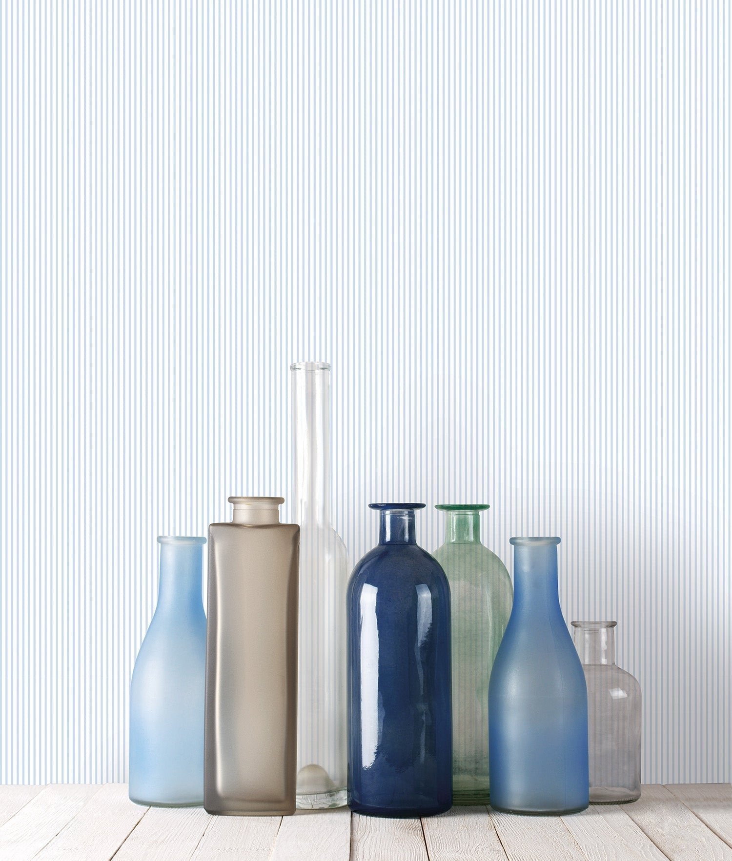 Miniatures 2 Delicate Stripe Wallpaper - Blue - Galerie - G67854 - Premier Wallcovering