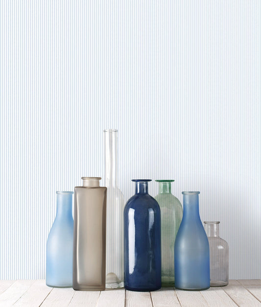 Miniatures 2 Delicate Stripe Wallpaper - Blue - Galerie - G67854 - Premier Wallcovering