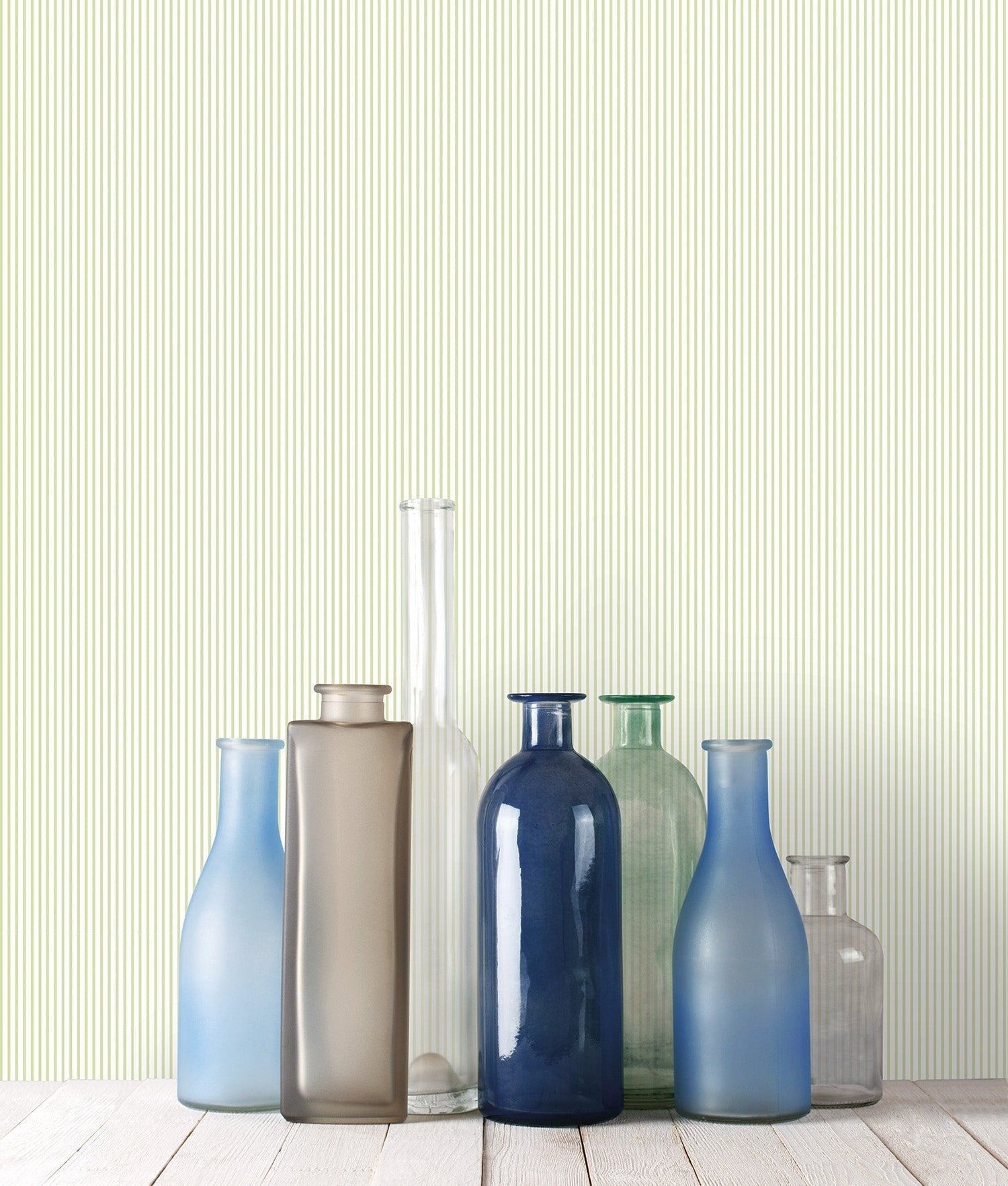 Miniatures 2 Delicate Stripe Wallpaper - Green - Galerie - G67856 - Premier Wallcovering