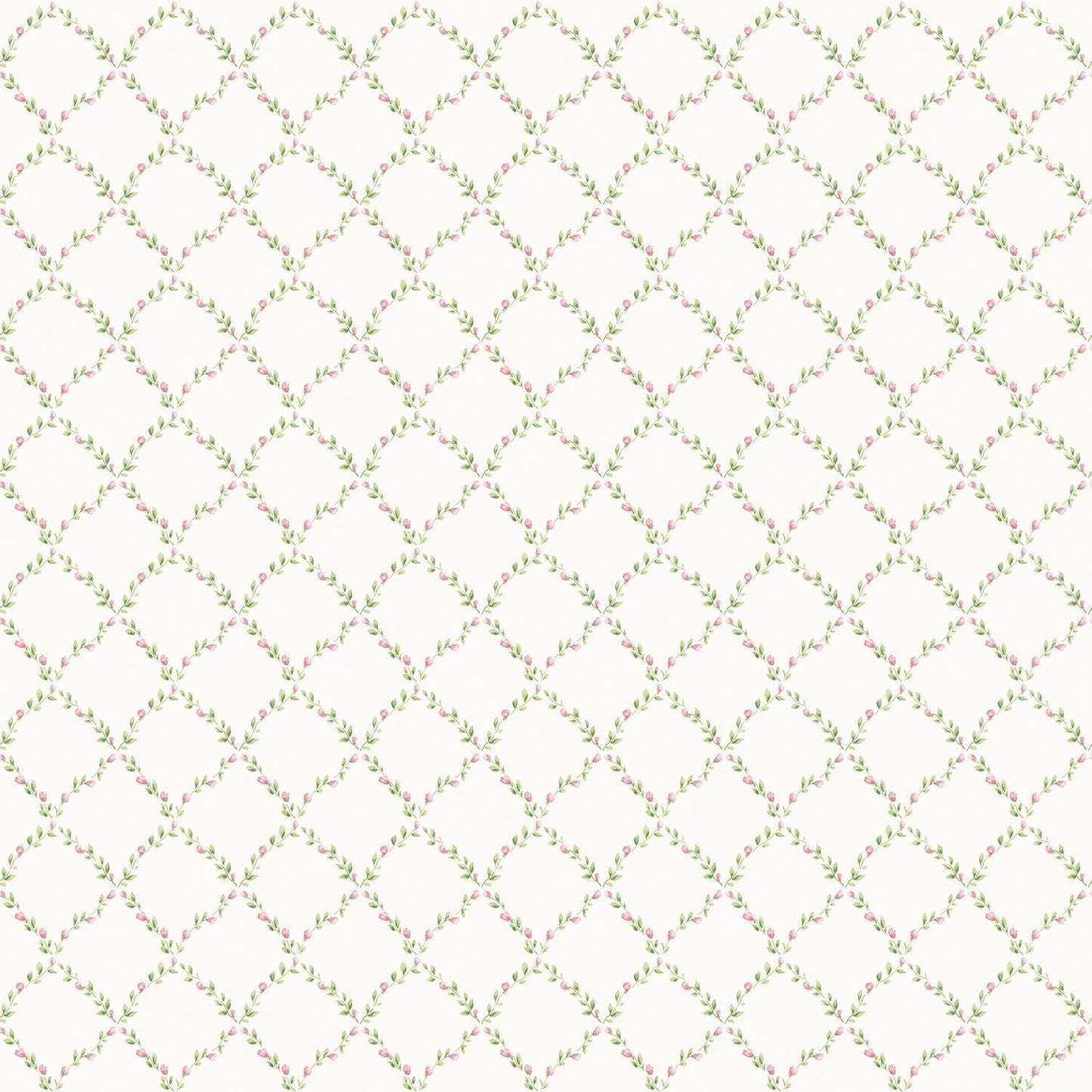 Miniatures 2 Geometric Trellis Wallpaper - Pink / Green - Galerie - G67905 - Premier Wallcovering