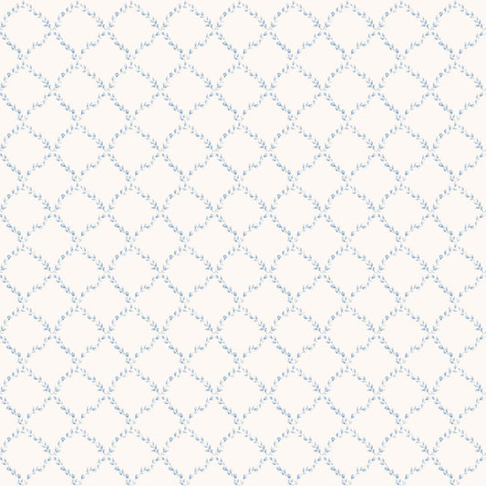 Miniatures 2 Geometric Trellis Wallpaper - Blue - Galerie - G67903 - Premier Wallcovering