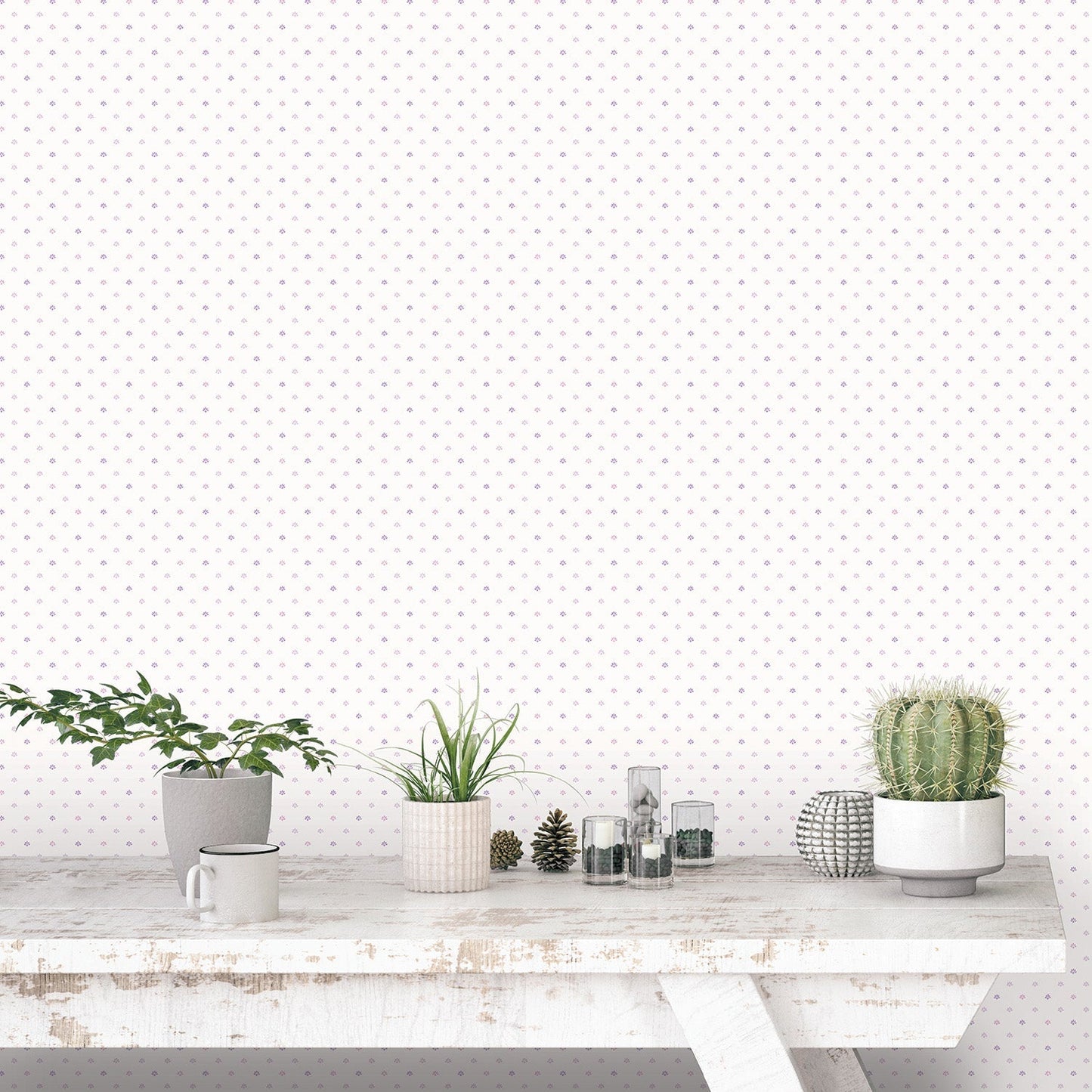 Miniatures 2 Mini Print Wallpaper - Purple / Lilac - Galerie - G67901 - Premier Wallcovering