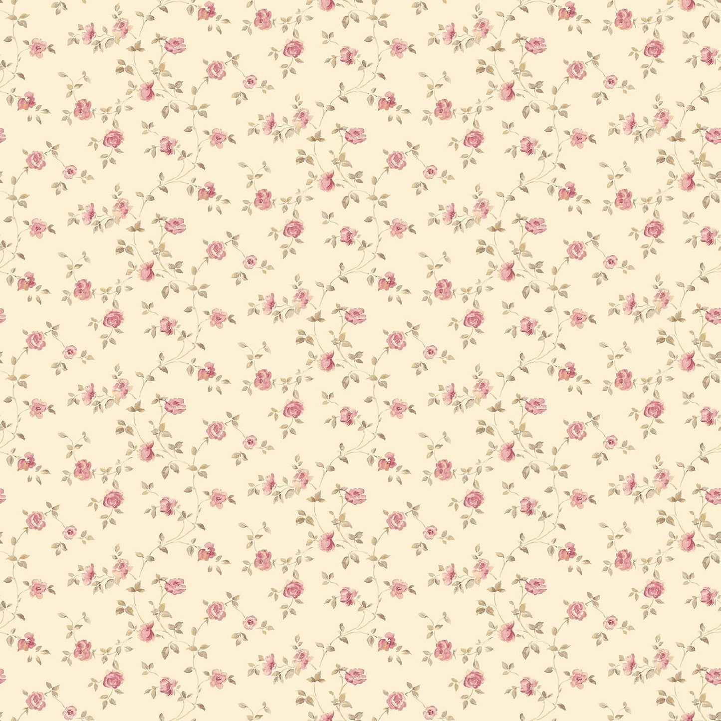 Miniatures 2 Mini Roses Wallpaper - Red / Beige - Galerie - G67888 - Premier Wallcovering