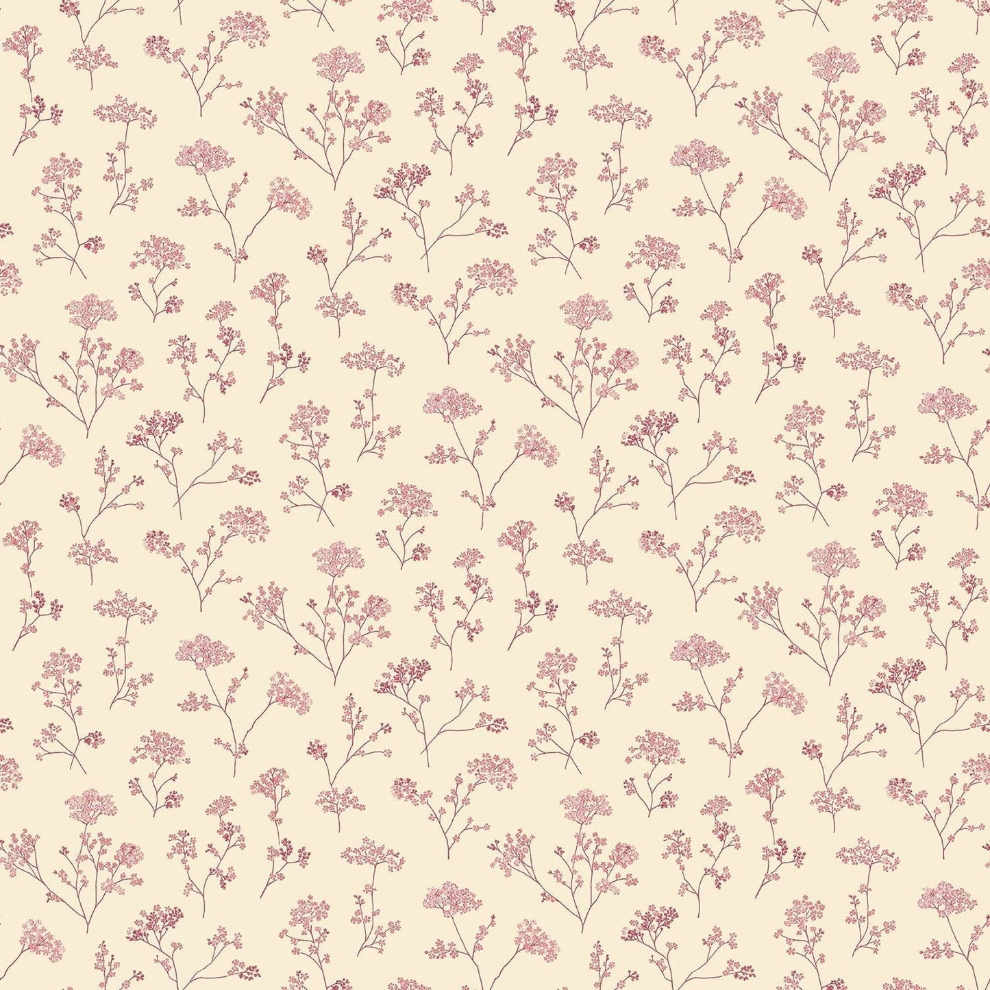 Miniatures 2 Parsley Flowers Wallpaper - Red - Galerie - G67872 - Premier Wallcovering