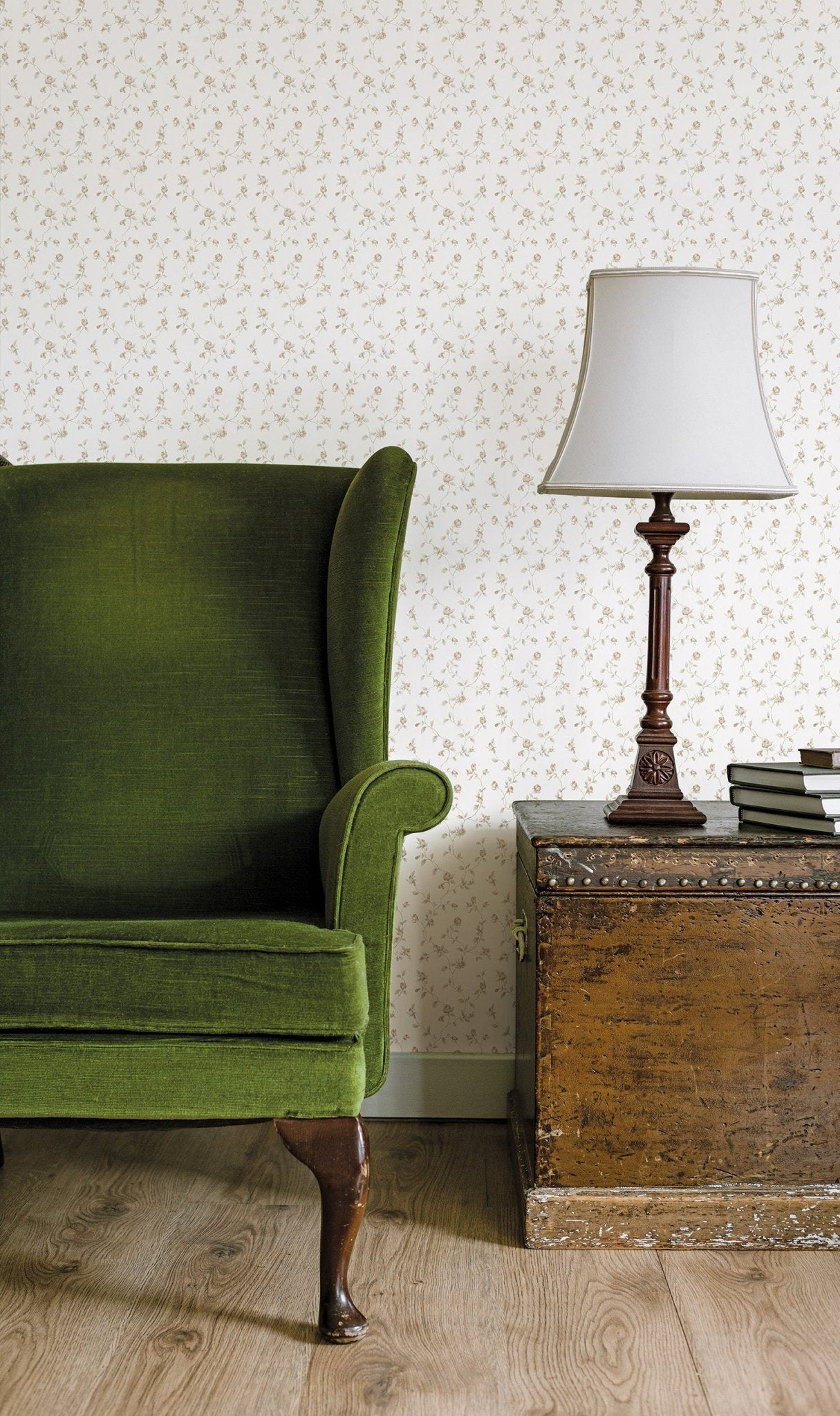 Miniatures 2 Rose Trellis Wallpaper - Beige - Galerie - G67933 - Premier Wallcovering