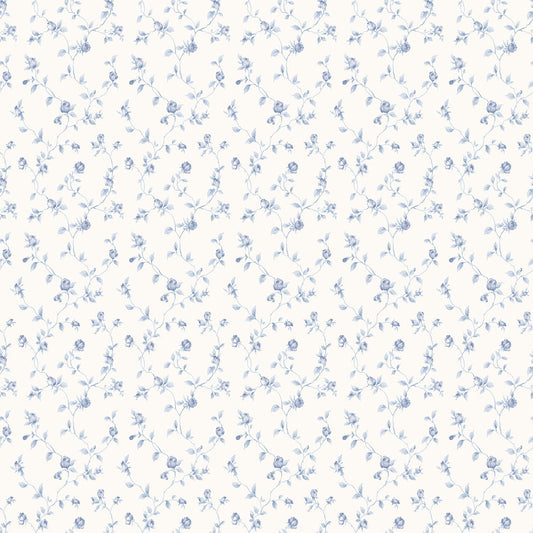 Miniatures 2 Rose Trellis Wallpaper - Blue - Galerie - G67932 - Premier Wallcovering