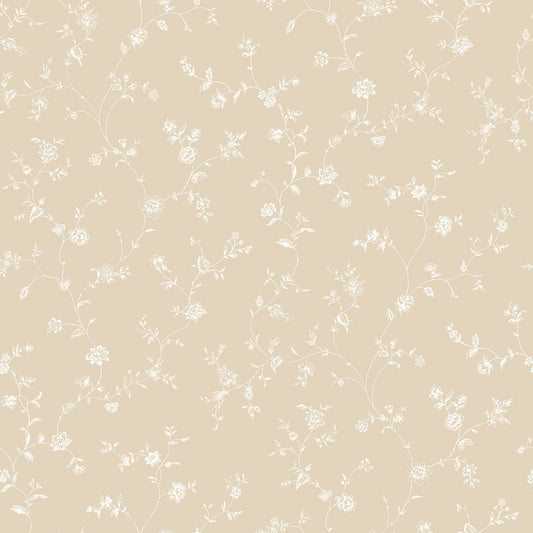 Miniatures 2 Small Flower Trellis Wallpaper - Beige - Galerie - G67860 - Premier Wallcovering