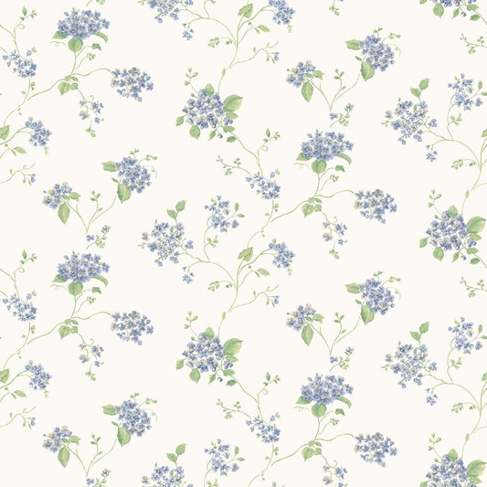 Miniatures 2 Spring Flowers Wallpaper - Indigo - Galerie - G67864 - Premier Wallcovering