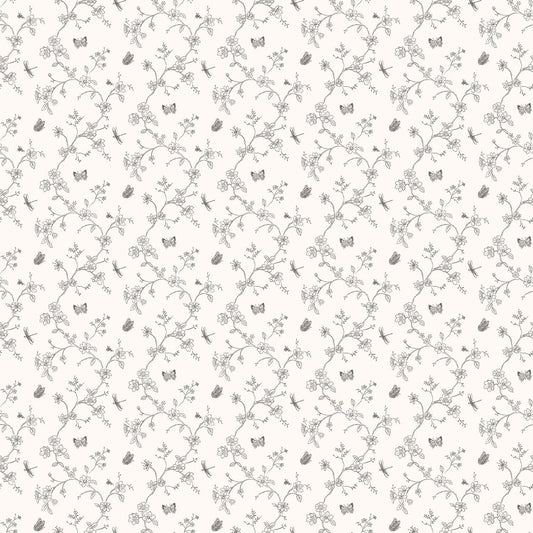 Miniatures 2 Trellis Butterfly Wallpaper - Charocal - Galerie - G67850 - Premier Wallcovering