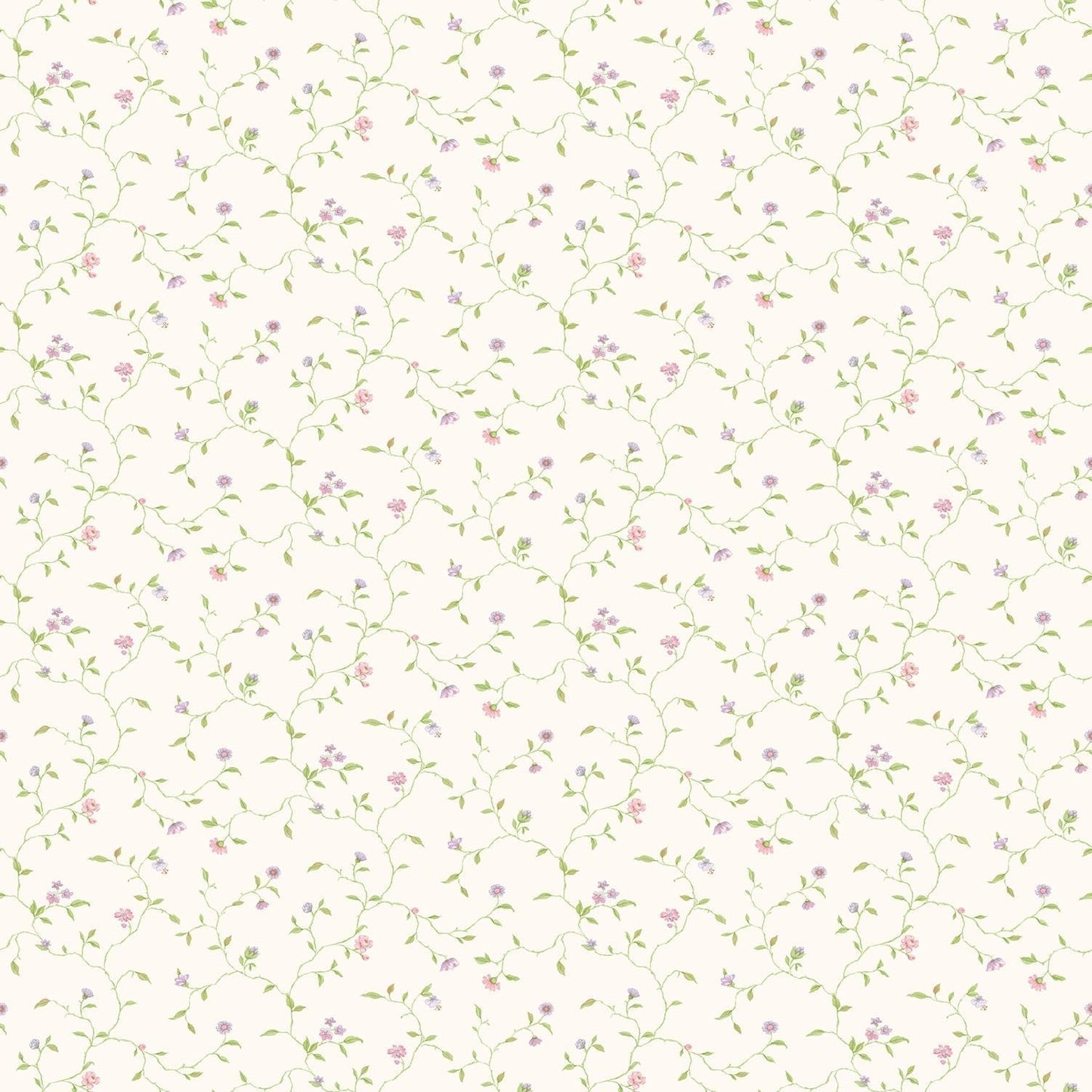 Miniatures 2 Trellis Vines Wallpaper - Lilac / Green / White - Galerie - G67923 - Premier Wallcovering